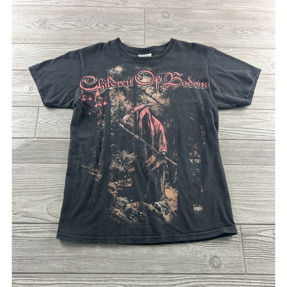 Children of Bodom T Shirt Black Unisex Cotton Small Hanes Short Sleeve Band Tee